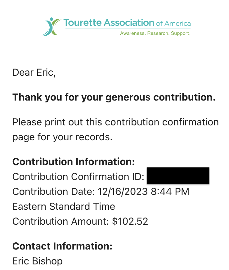 Donation 12/16: $102.52