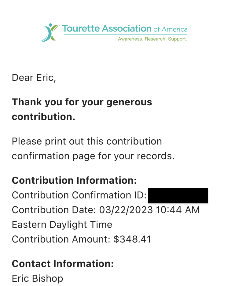Donation 3/22: $348.41